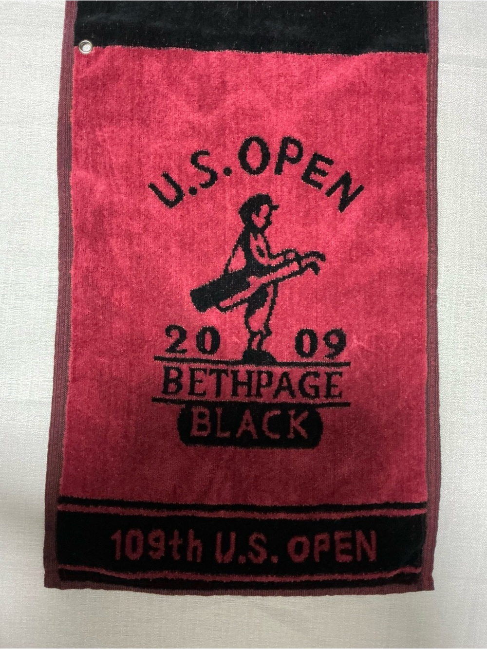 Vintage 2009 U.S. Open Bethpage Black Golf Towel USGA Member Collectible